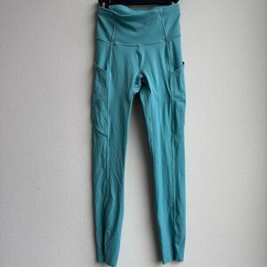 Lululemon Fast NFree High Rise 25” Inseam Tidal Teal Tiffany Blue Size 2 XS